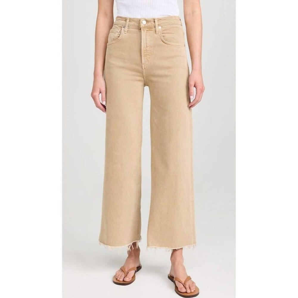 Citizens of Humanity Size 31 Lyra Crop Wide Leg Jeans Porcini Tan